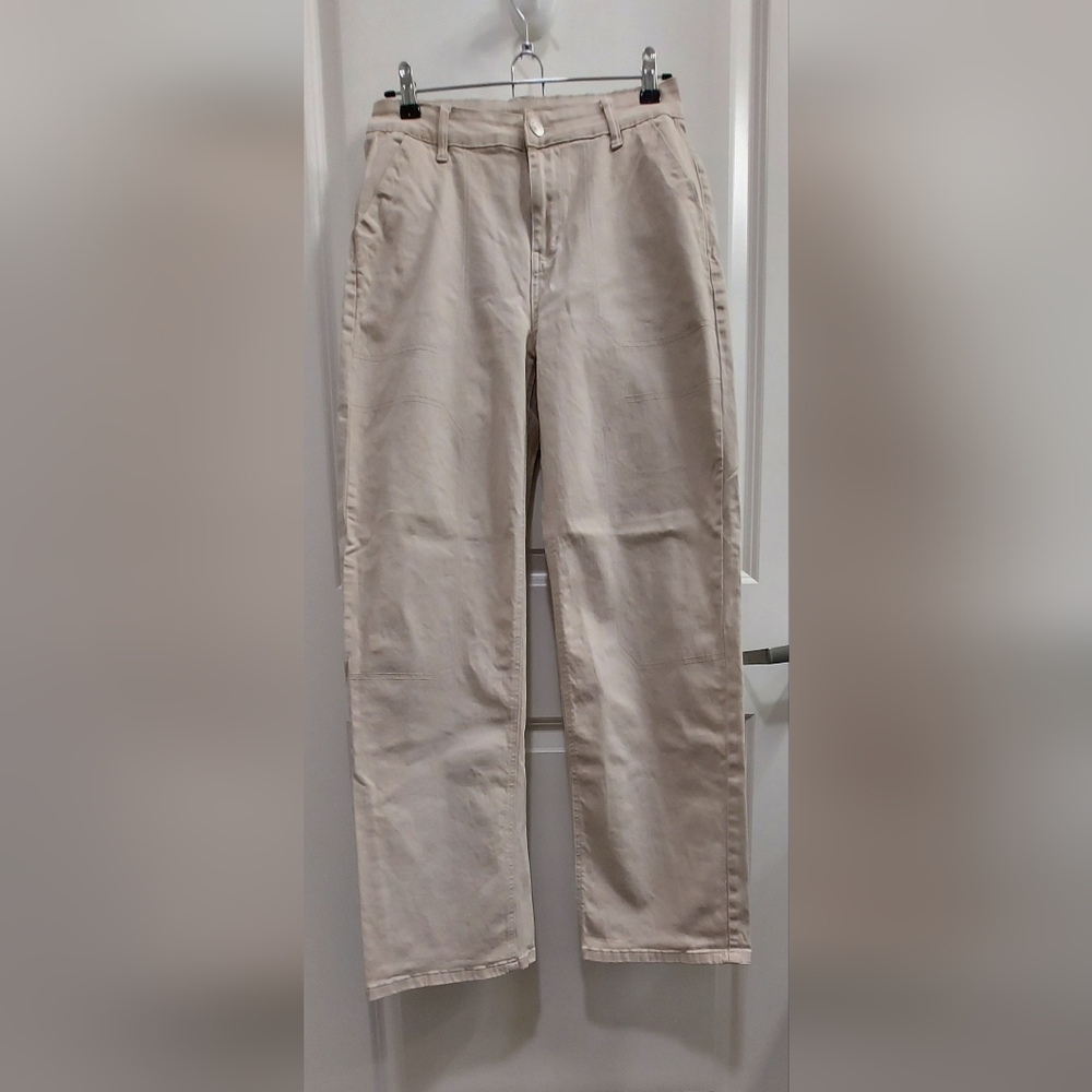 Classic Straight-Leg Beige Pants